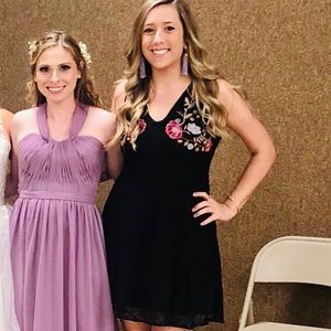 Dress- black lace with followers